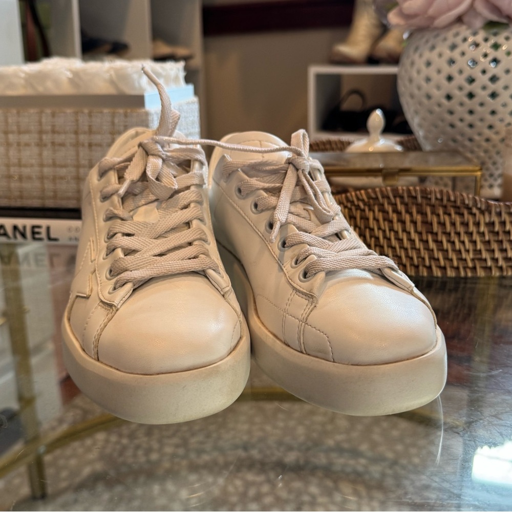 GOLDEN GOOSE Unisex Pure Star Leather Sneakers Optic White sz. 38 - Picture 8 of 14